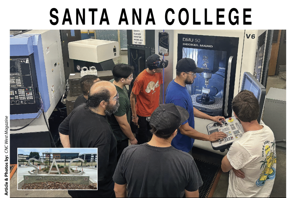Students using the DMU 50 five-axis mill gain hands-on experience in precision programming and advanced setups—skills highly valued by regional aerospace employers.
